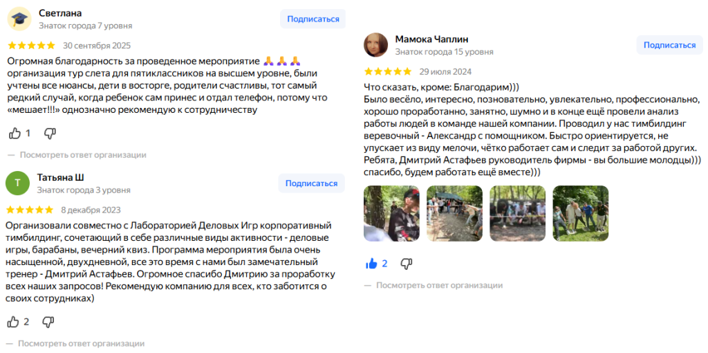 отзывы об активном тимбилдинге
